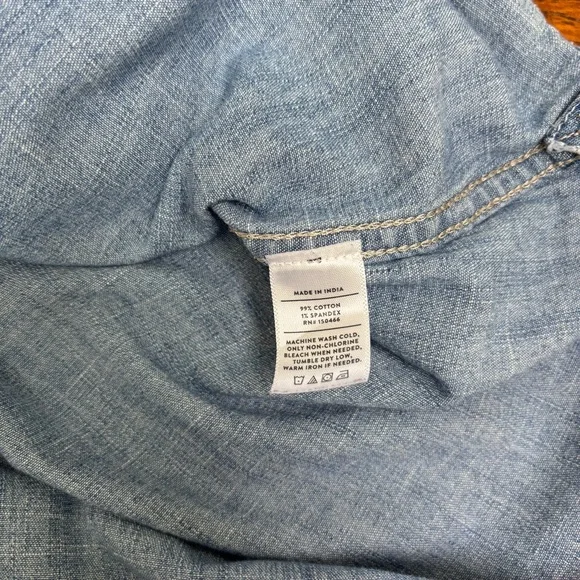 Market & Spruce Blue Weighted Rugged Denim Women’s XXL Button-Up Shirt - Picture 6 of 6